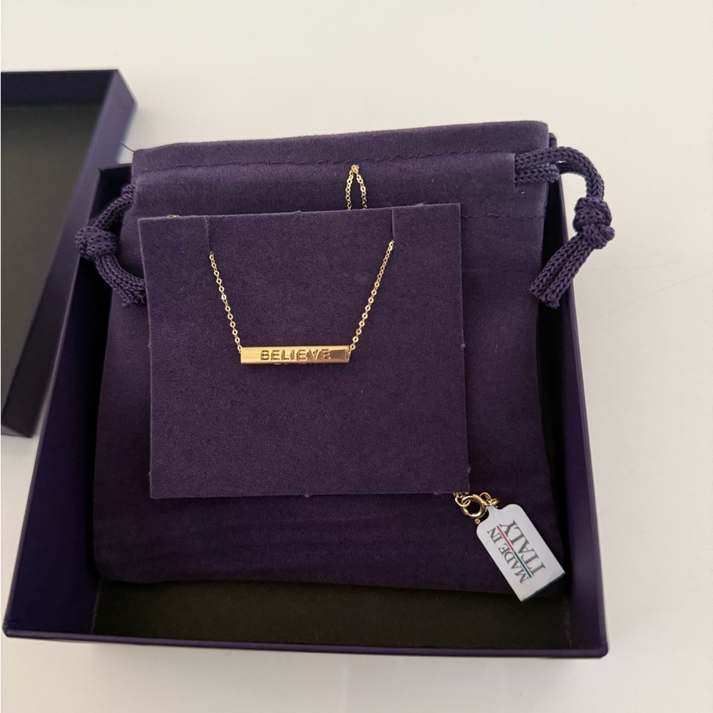 Zales Made in Italy Sideways Bar Phrases Pendant